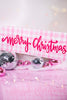 "Merry Christmas" Pink Gingham Sign - Whiskey Skies - RAZ IMPORTS