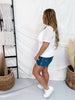 Meshed Out White Short Sleeve Top - Whiskey Skies - STERLING KREEK