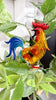Metal and Glass Rooster Solar Lantern - Whiskey Skies - GERSON COMPANIES