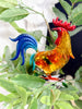 Metal and Glass Rooster Solar Lantern - Whiskey Skies - GERSON COMPANIES