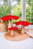 Metal and Mango Wood Red Mushrooms (3 Sizes) - Whiskey Skies - GERSON COMPANIES