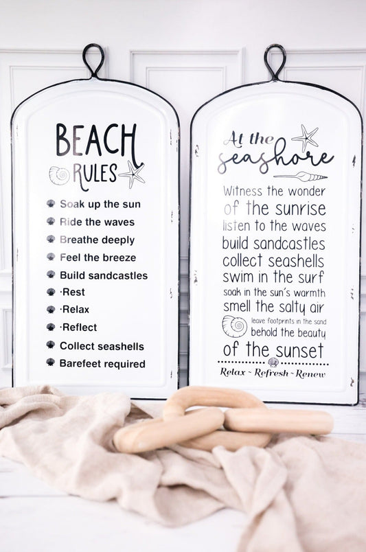 Metal Beach Decor Wall Sign (2 Styles) - Whiskey Skies - YOUNG'S INC
