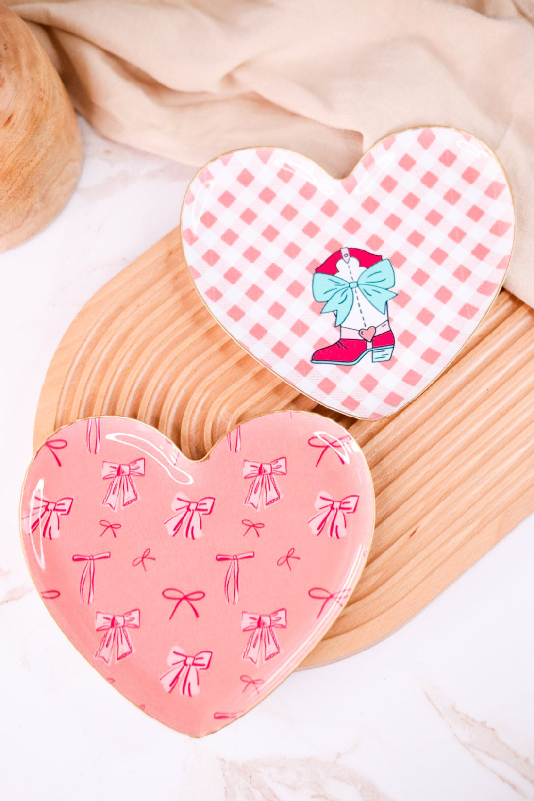 Metal Heart Shaped Trinket Trays (2 Styles) - Whiskey Skies - SPECIAL T IMPORTS INC