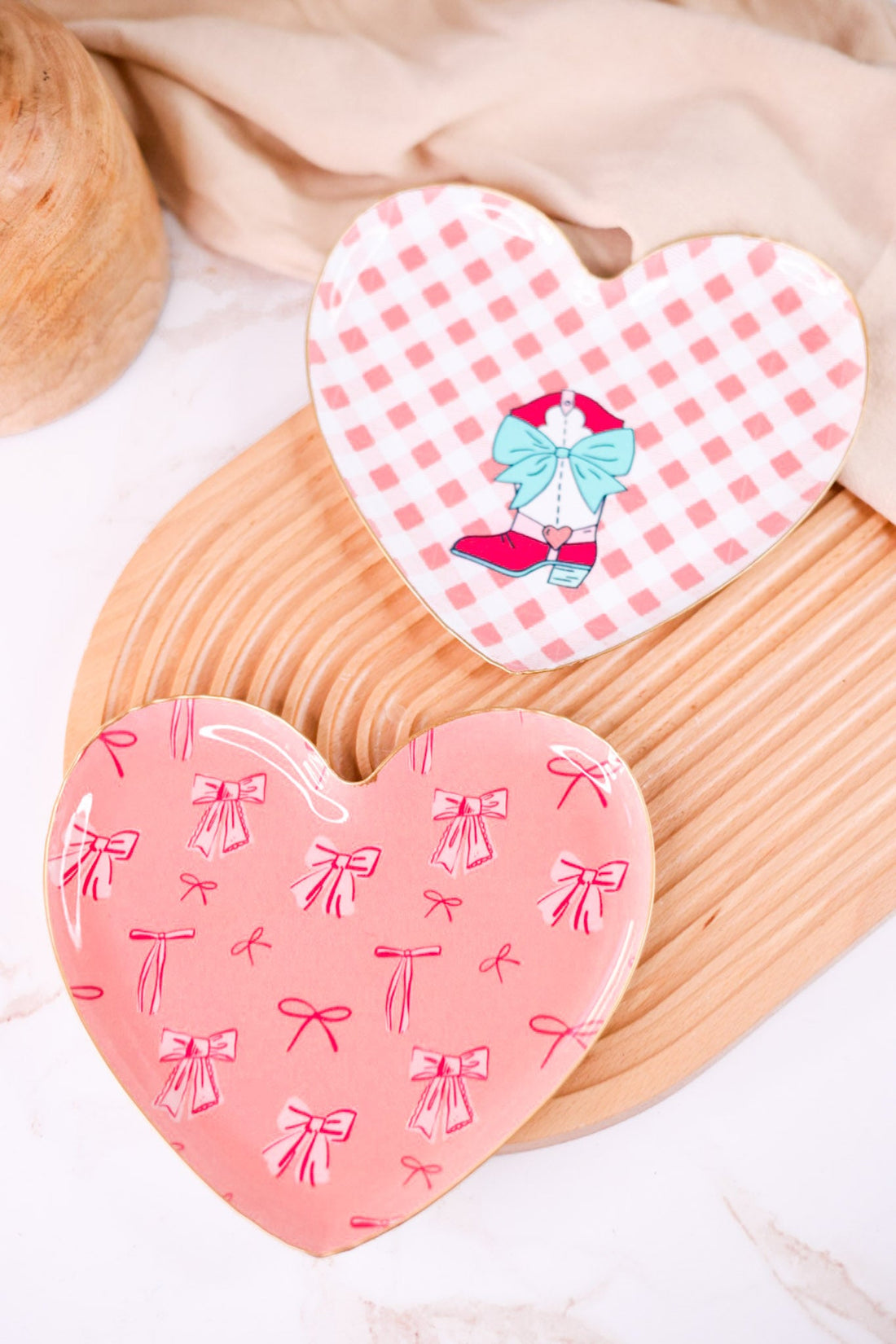 Metal Heart Shaped Trinket Trays (2 Styles) - Whiskey Skies - SPECIAL T IMPORTS INC
