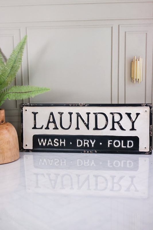 Metal Laundry Wash Dry Fold Sign FINAL SALE - Whiskey Skies - Park hill