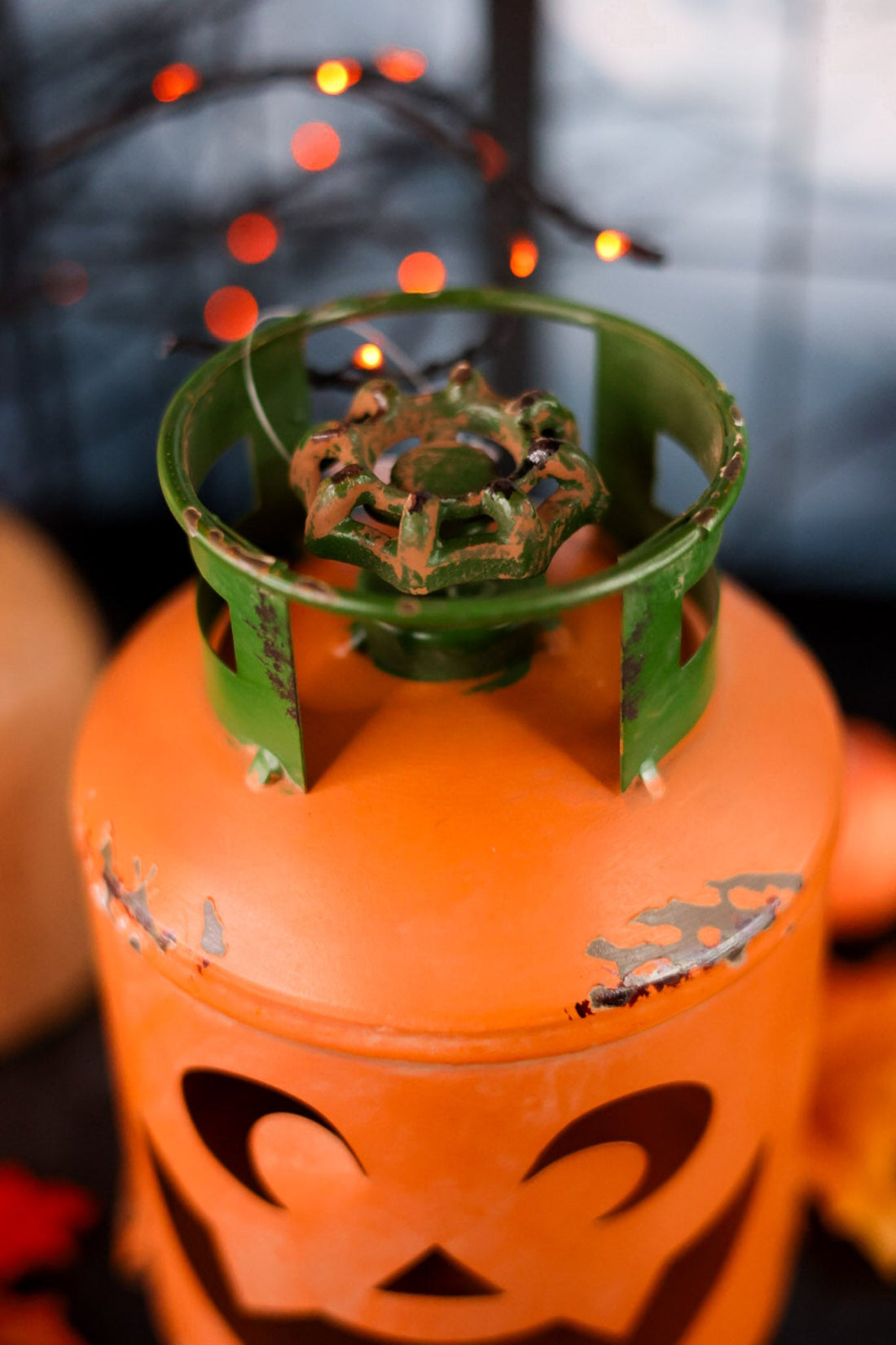 Metal Pumpkin Tank Decorative Figure - Whiskey Skies - SPECIAL T IMPORTS INC