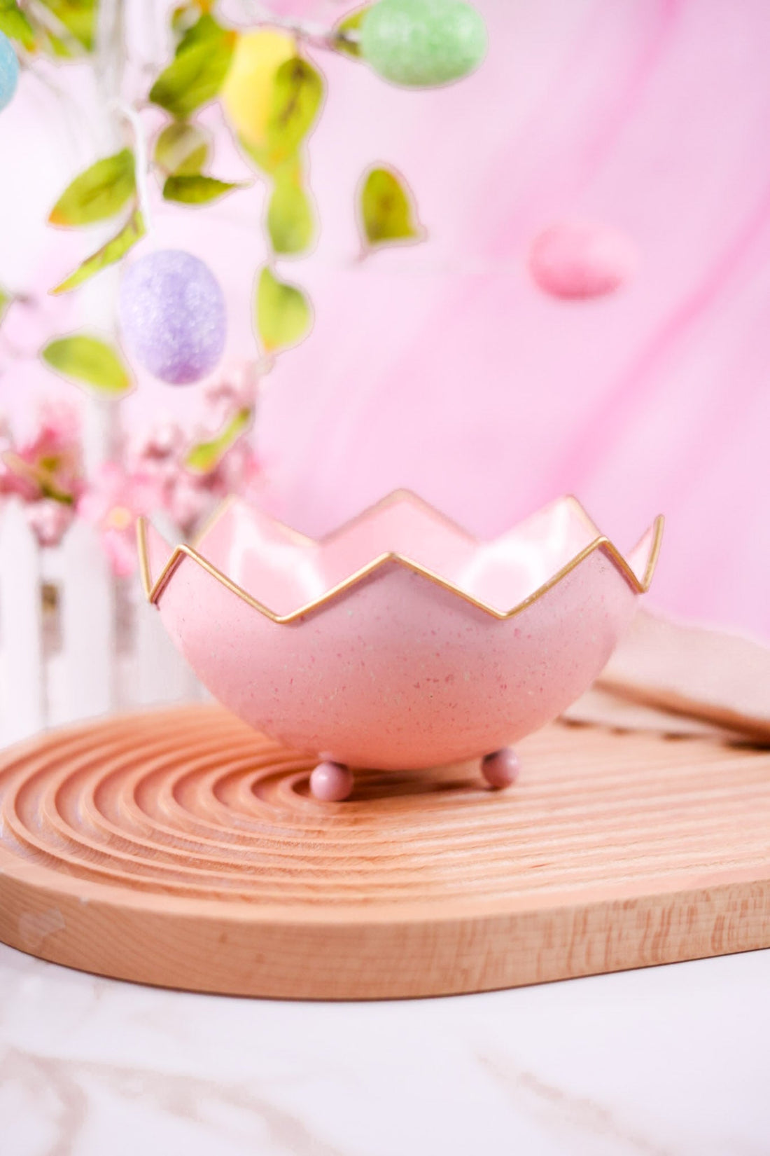 Metal Scalloped Easter Egg Bowls (3 Sizes) - Whiskey Skies - SPECIAL T IMPORTS INC