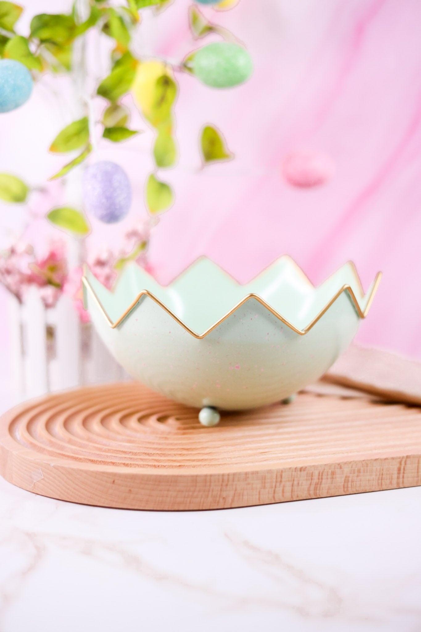 Metal Scalloped Easter Egg Bowls (3 Sizes) - Whiskey Skies - SPECIAL T IMPORTS INC