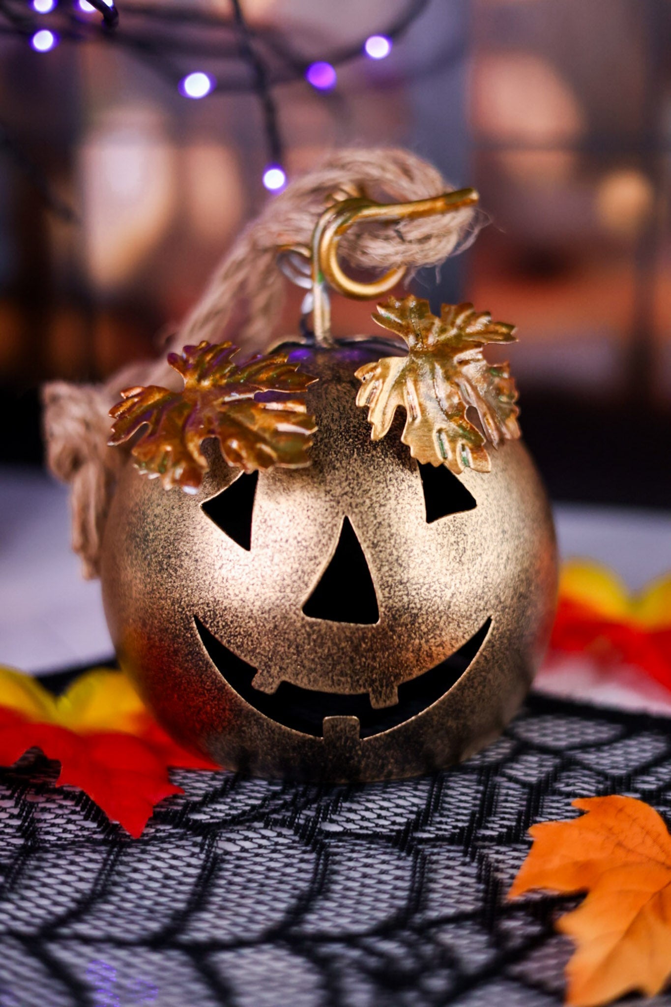 Metallic Jack O' Lantern Ornament (4 Colors) - Whiskey Skies - HANNA'S HANDIWORKS