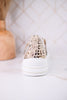 Metallic Leopard Print Aman Sneakers With Rhinestone Laces - Whiskey Skies - VERY G