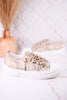 Metallic Leopard Print Aman Sneakers With Rhinestone Laces - Whiskey Skies - VERY G