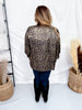 Metallic Leopard Print Blouse With Ruffled Accents - Whiskey Skies - ODDI