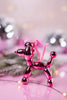 Metallic Pink Balloon Dog Ornament - Whiskey Skies - RAZ IMPORTS