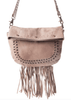 Mianda Fringe Shoulder Bag In Sand - Whiskey Skies - MYRA BAGS