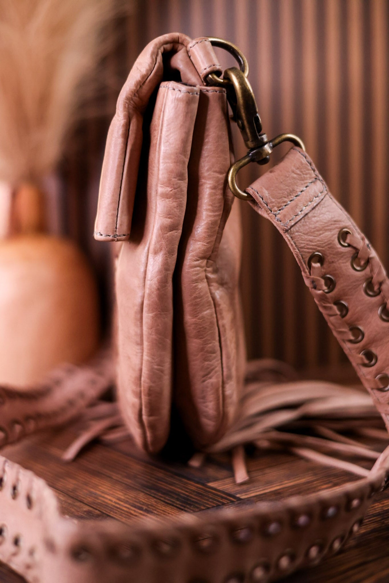 Mianda Fringe Shoulder Bag In Sand - Whiskey Skies - MYRA BAGS