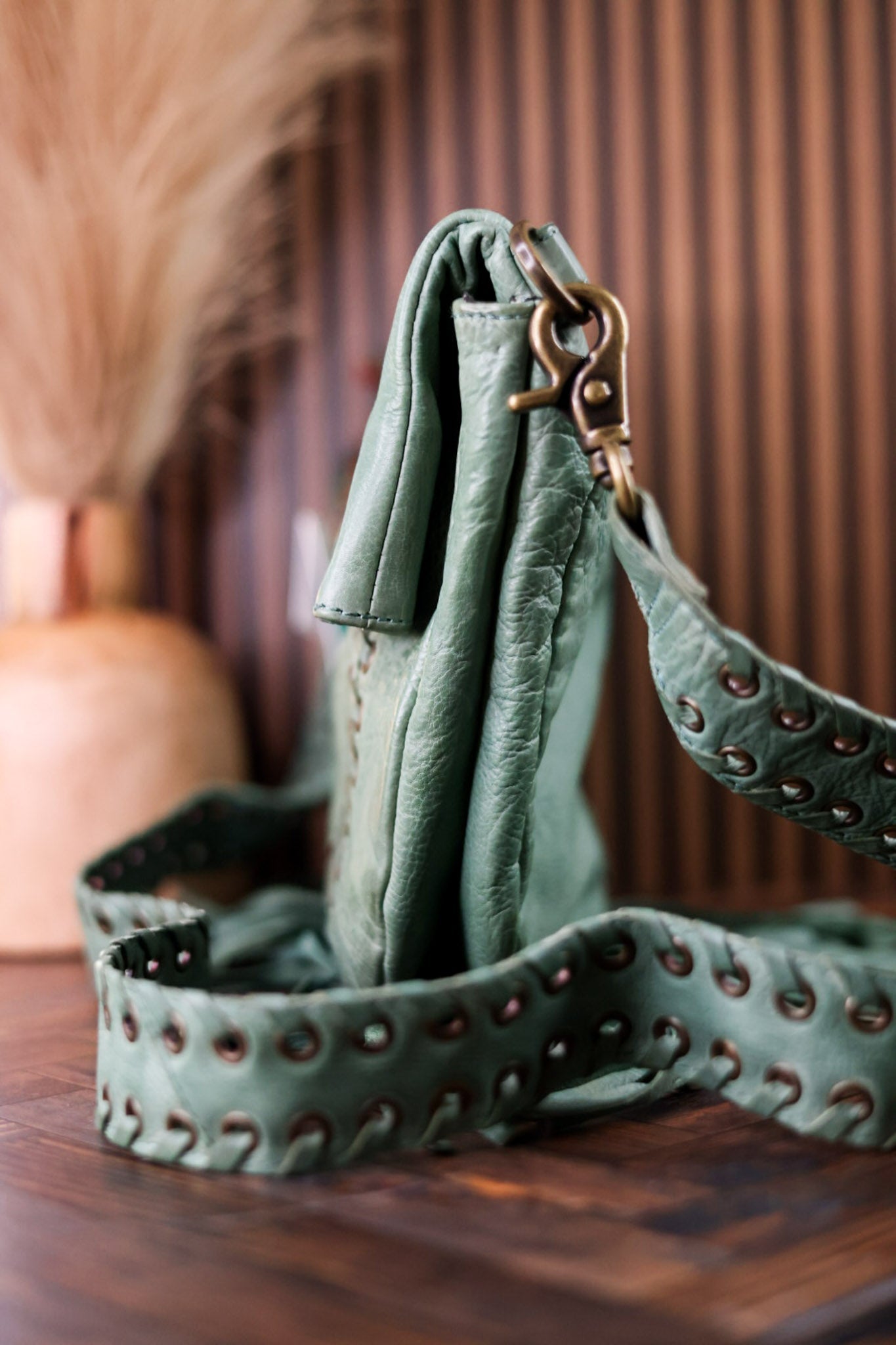 Mianda Green Fringe Shoulder Bag - Whiskey Skies - MYRA BAGS