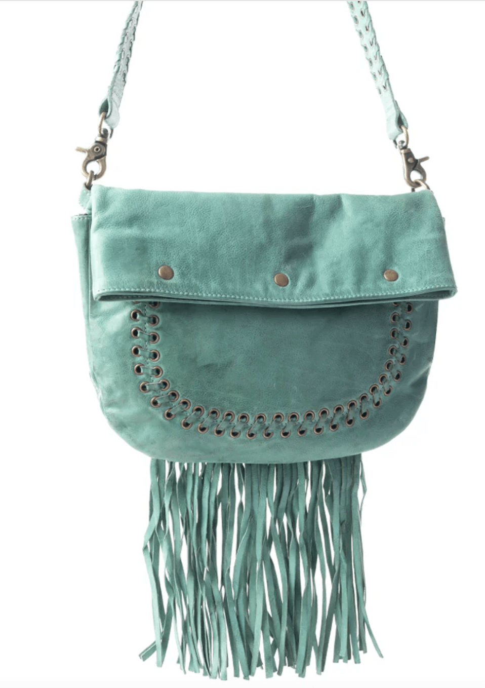 Mianda Green Fringe Shoulder Bag - Whiskey Skies - MYRA BAGS