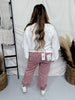 Mica Denim Rustic Pink High - Rise Jogger Crop - Whiskey Skies - MICA DENIM