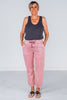 Mica Denim Rustic Pink High - Rise Jogger Crop - Whiskey Skies - MICA DENIM