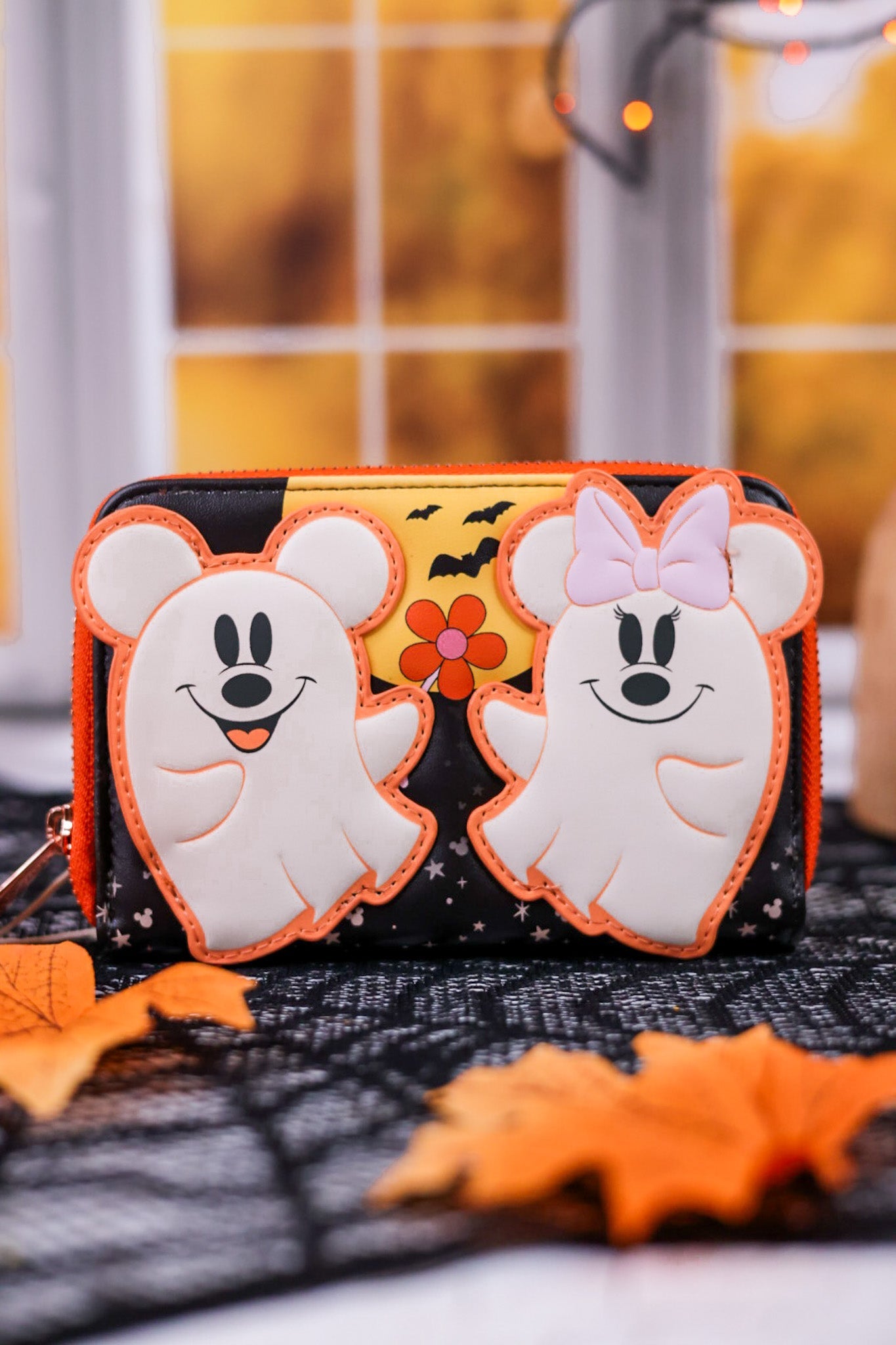 Loungefly Mickey deals and Friends Halloween Haunted House Zip Around Wallet