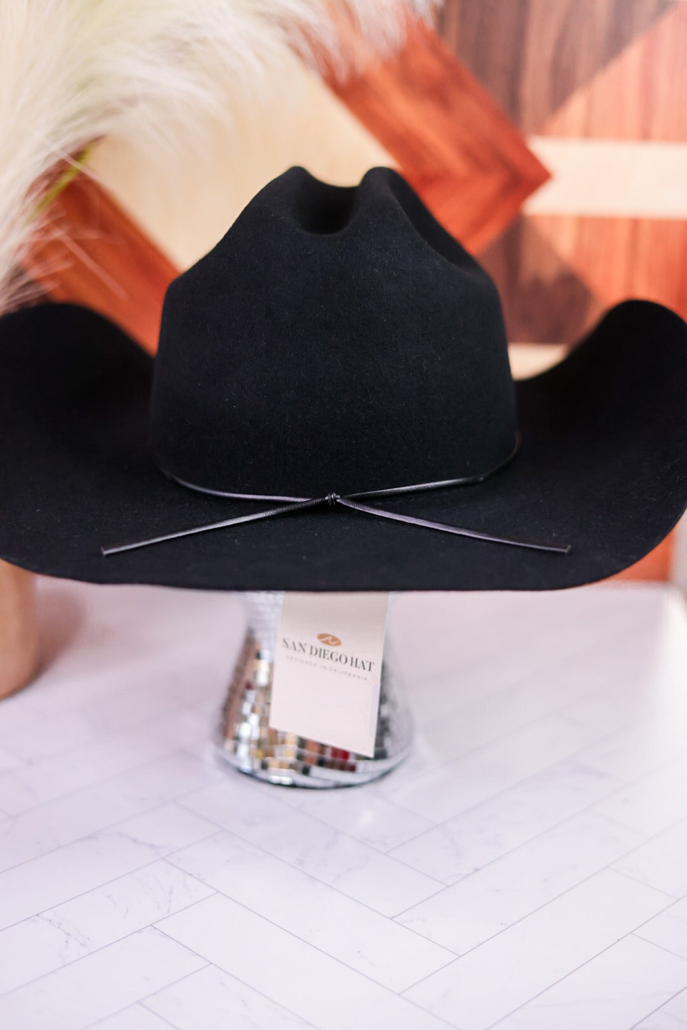 Midnight Black Cowboy Hat with Concho Band - Whiskey Skies - SAN DIEGO HAT COMPANY