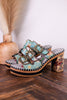 Mile Marker Turquoise Platform Heels - Whiskey Skies - SPRING FOOTWEAR