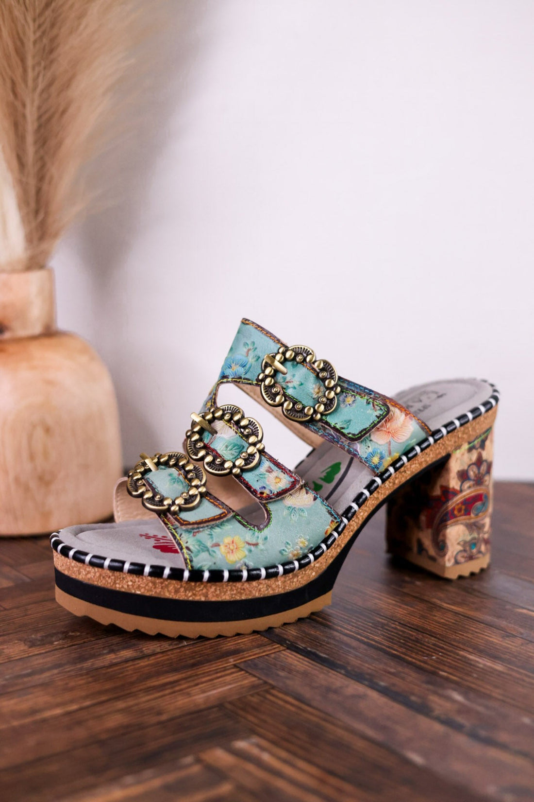 Mile Marker Turquoise Platform Heels - Whiskey Skies - SPRING FOOTWEAR