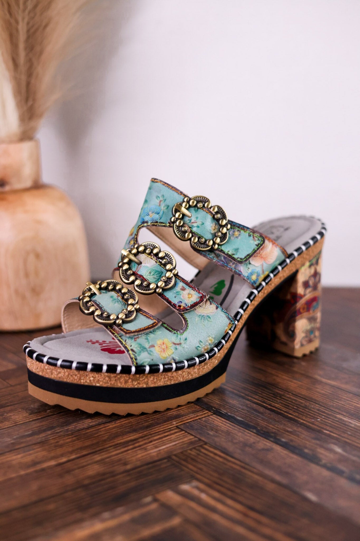 Mile Marker Turquoise Platform Heels - Whiskey Skies - SPRING FOOTWEAR