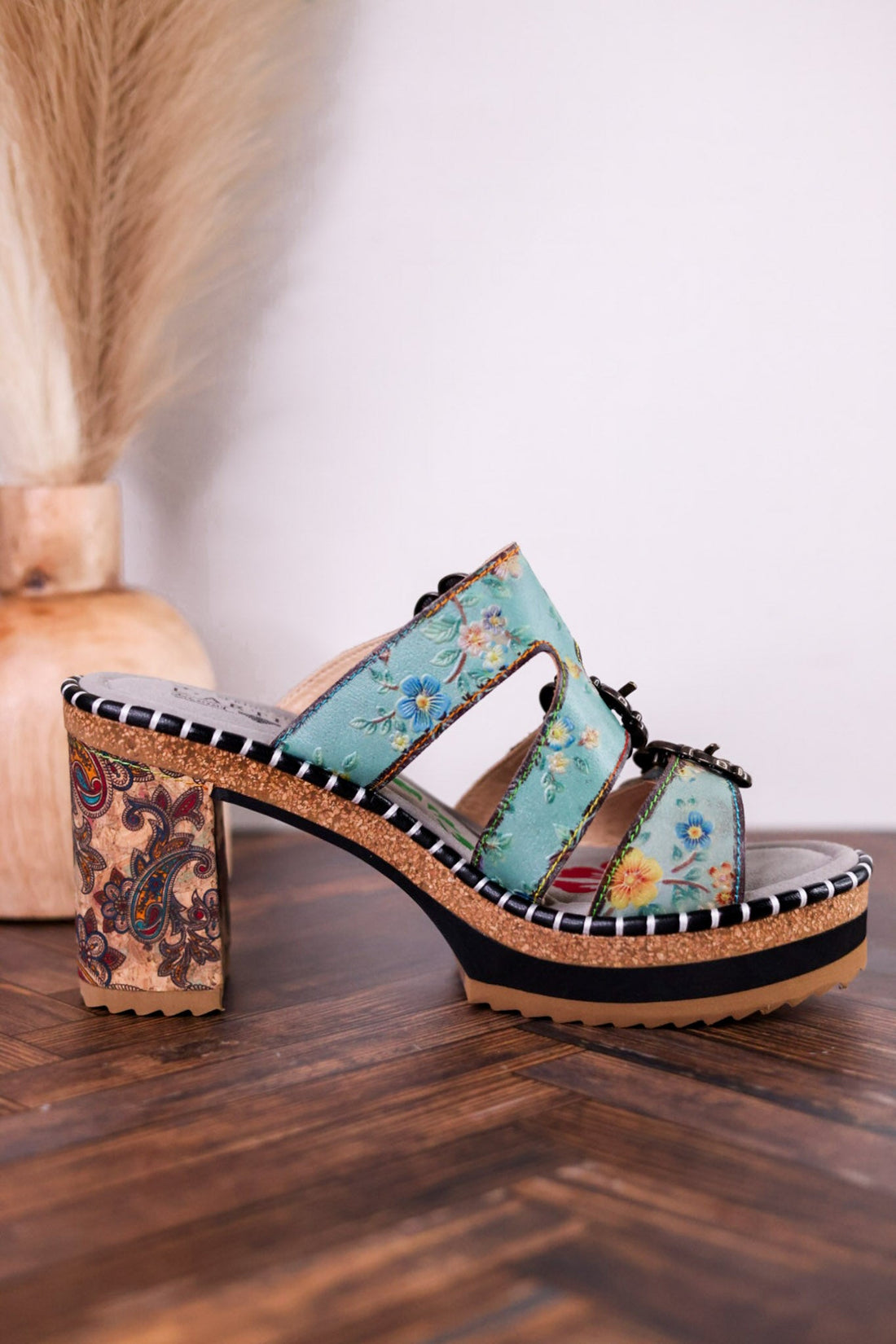 Mile Marker Turquoise Platform Heels - Whiskey Skies - SPRING FOOTWEAR