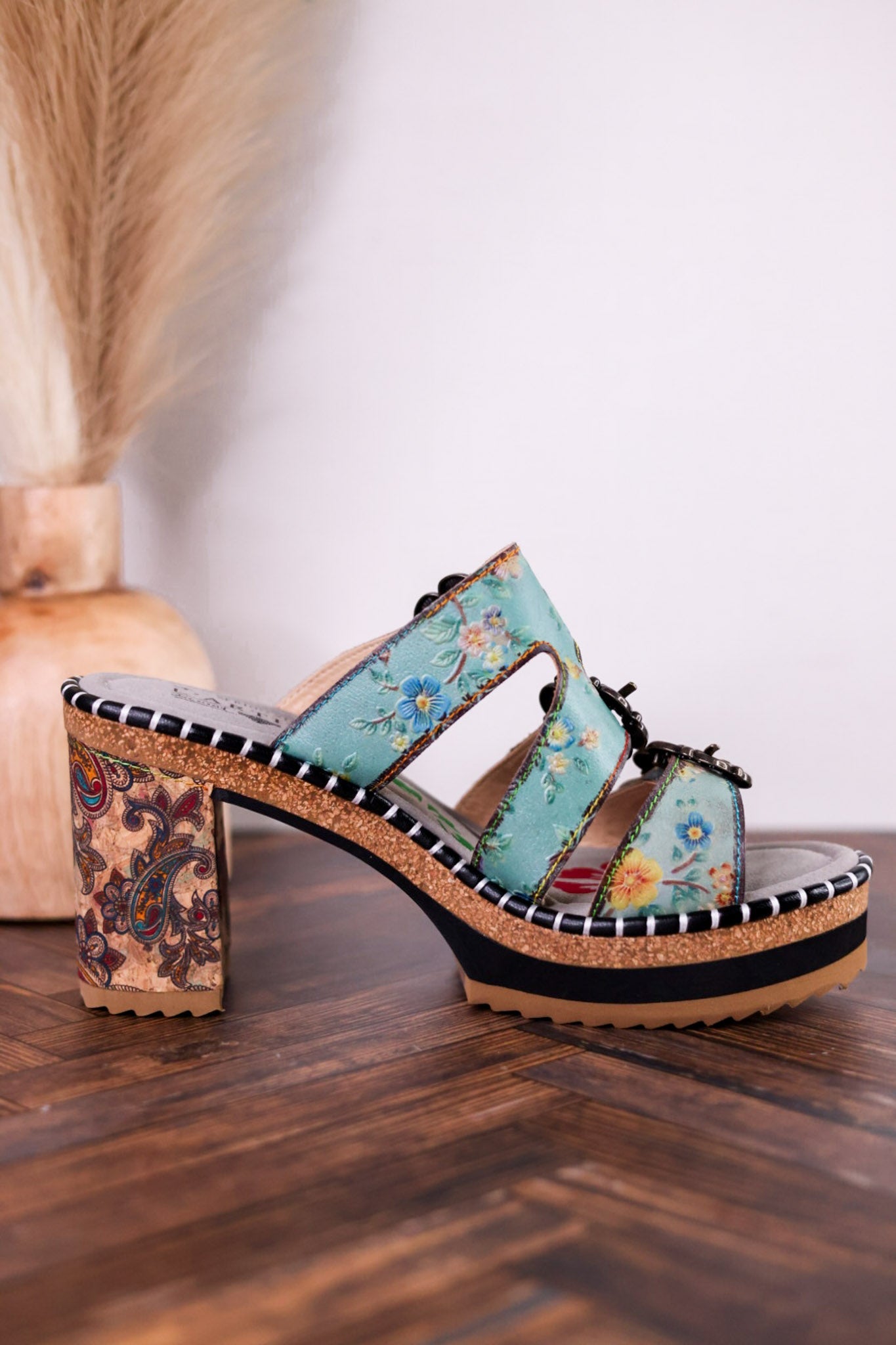 Mile Marker Turquoise Platform Heels - Whiskey Skies - SPRING FOOTWEAR