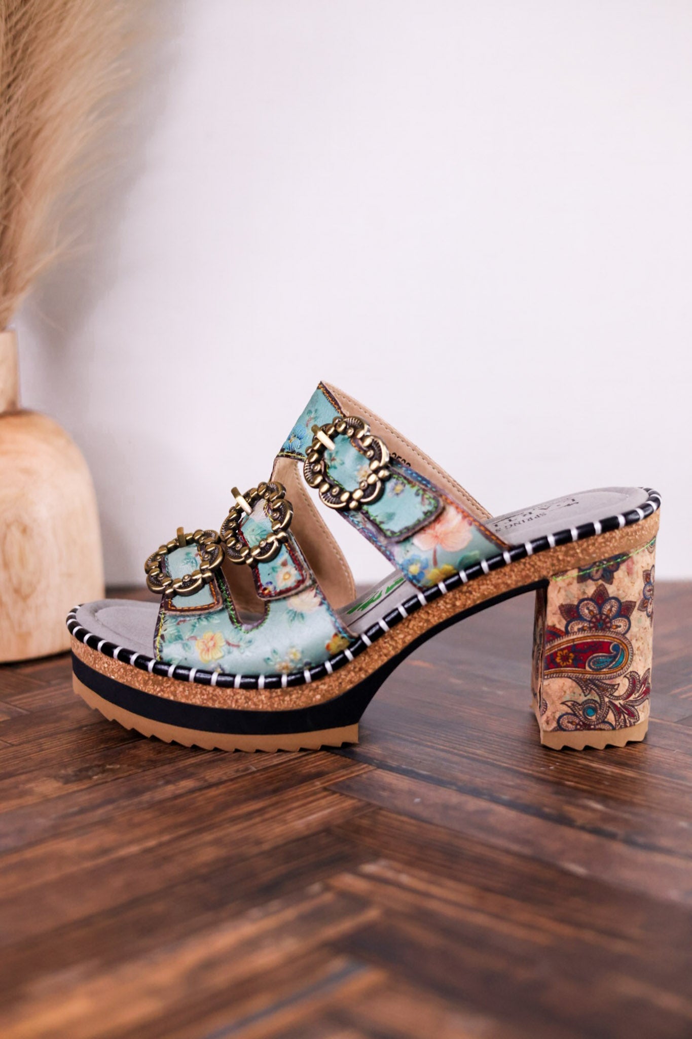 Mile Marker Turquoise Platform Heels - Whiskey Skies - SPRING FOOTWEAR