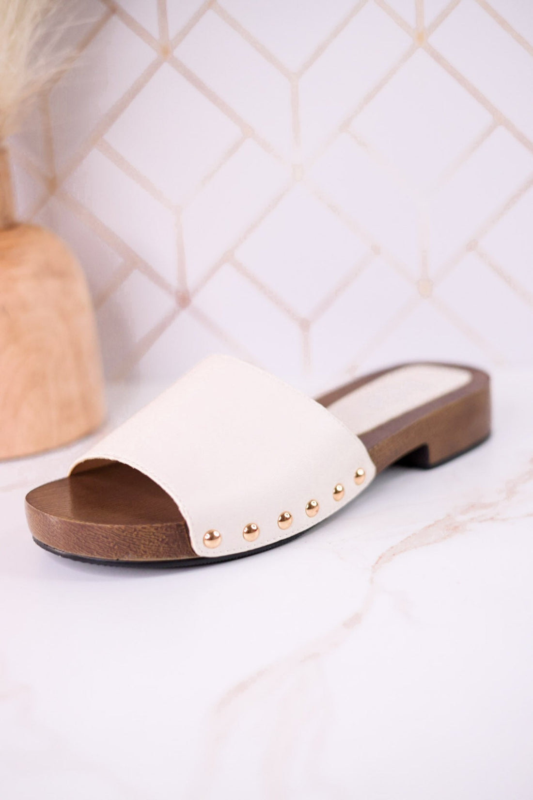 "Mind Your Business" Slip On Sandals In Ivory - Whiskey Skies - CORKYS FOOTWEAR