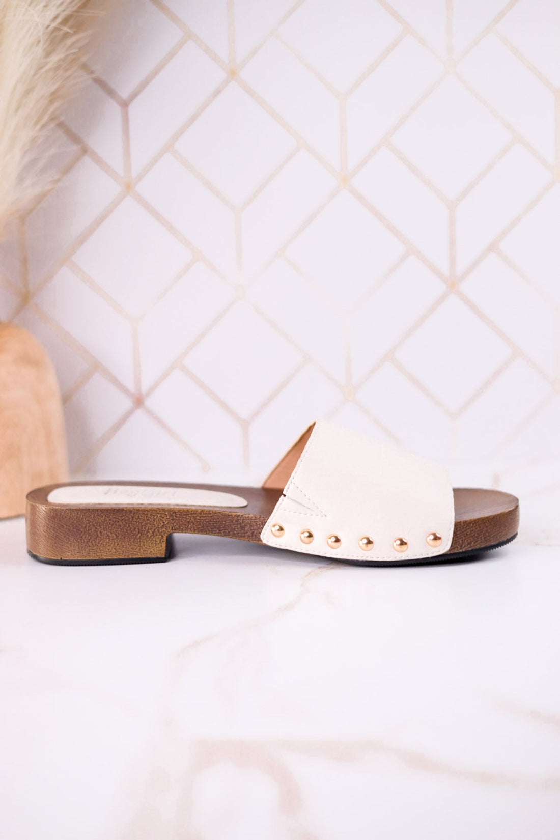 "Mind Your Business" Slip On Sandals In Ivory - Whiskey Skies - CORKYS FOOTWEAR