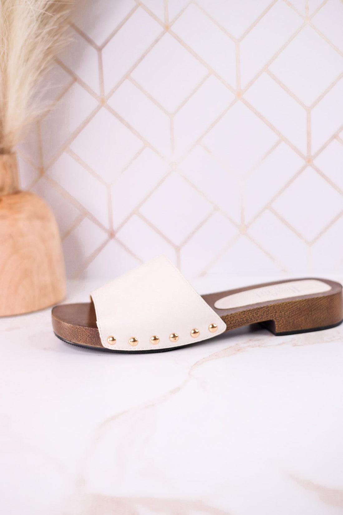 "Mind Your Business" Slip On Sandals In Ivory - Whiskey Skies - CORKYS FOOTWEAR
