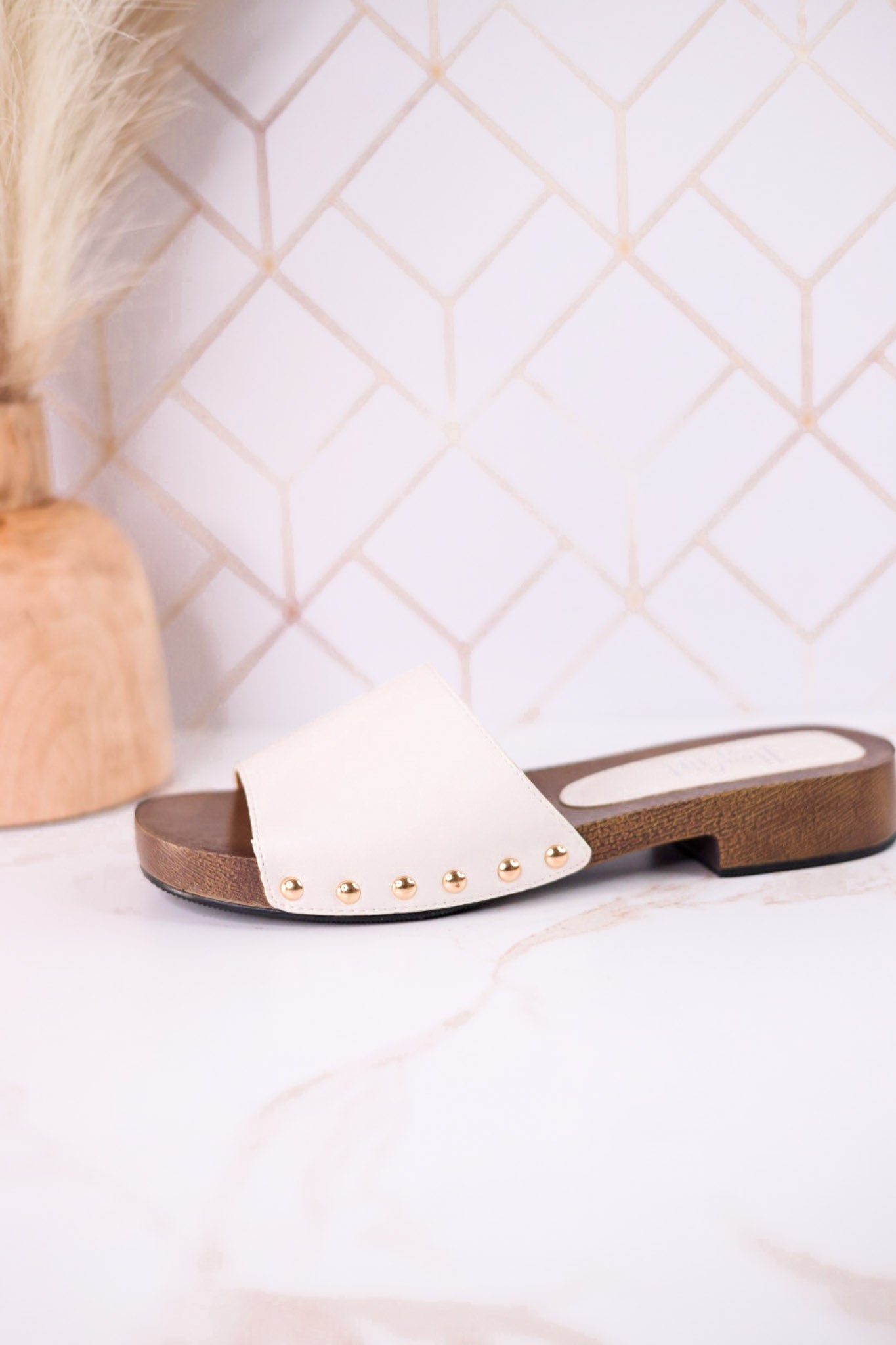 "Mind Your Business" Slip On Sandals In Ivory - Whiskey Skies - CORKYS FOOTWEAR