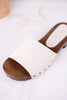 "Mind Your Business" Slip On Sandals In Ivory - Whiskey Skies - CORKYS FOOTWEAR