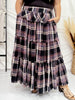 Mineral Wash Plaid Tiered Skirt - Whiskey Skies - OLI & HALI
