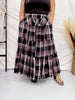 Mineral Wash Plaid Tiered Skirt - Whiskey Skies - OLI & HALI