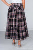 Mineral Wash Plaid Tiered Skirt - Whiskey Skies - OLI & HALI