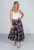 Mineral Wash Plaid Tiered Skirt - Whiskey Skies - OLI & HALI