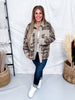 Mineral Washed Camo Waffle Knit Blocked Shacket - Whiskey Skies - DAVI & DANI