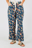 Mineral Washed Denim Pants With Ditsy Floral Print - Whiskey Skies - BIBI