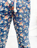 Mineral Washed Denim Pants With Ditsy Floral Print - Whiskey Skies - BIBI