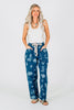 Mineral Washed Denim Pants With Western Print - Whiskey Skies - BIBI