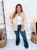 Mineral Washed Patchwork Floral Print Button Down Top In Straw - Whiskey Skies - EASEL