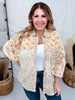 Mineral Washed Patchwork Floral Print Button Down Top In Straw - Whiskey Skies - EASEL