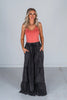 Mineral - Washed Tiered Boho Wide Leg Pants - Whiskey Skies - BLUEVELVET