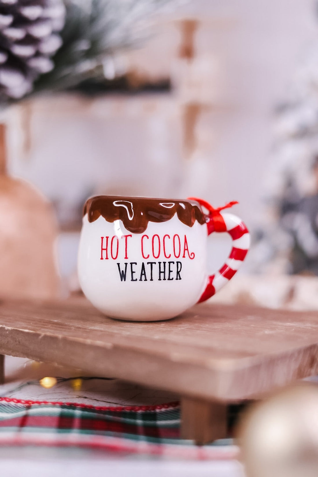 Mini Ceramic Hot Cocoa Mug Ornaments (6 Styles) - Whiskey Skies - YOUNG'S INC