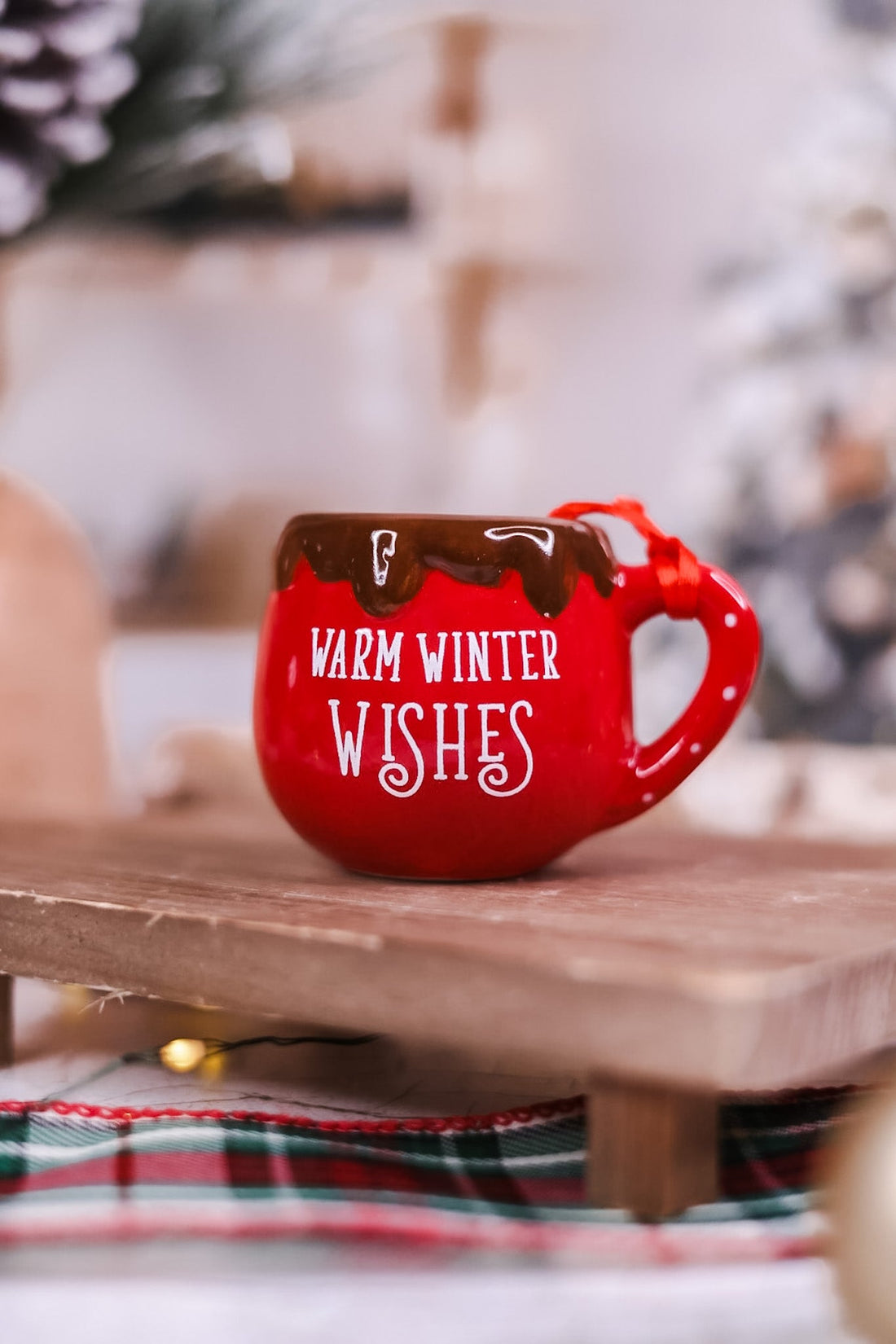 Mini Ceramic Hot Cocoa Mug Ornaments (6 Styles) - Whiskey Skies - YOUNG'S INC