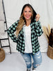 Mint and Black Button Down Plaid Shirt with Hood - Whiskey Skies - DNA COUTURE